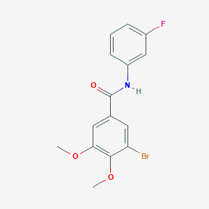 molecular formula C15H13BrFNO3 B4386080 3-bromo-N-(3-fluorophenyl)-4,5-dimethoxybenzamide 