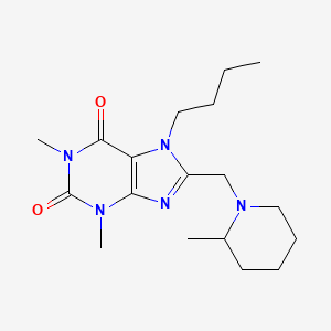 molecular formula C18H29N5O2 B4386104 7-butyl-1,3-dimethyl-8-[(2-methyl-1-piperidinyl)methyl]-3,7-dihydro-1H-purine-2,6-dione 