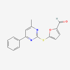 molecular formula C16H12N2O2S B4386129 5-[(4-methyl-6-phenyl-2-pyrimidinyl)thio]-2-furaldehyde 