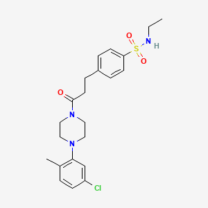 molecular formula C22H28ClN3O3S B4386133 4-{3-[4-(5-chloro-2-methylphenyl)-1-piperazinyl]-3-oxopropyl}-N-ethylbenzenesulfonamide 
