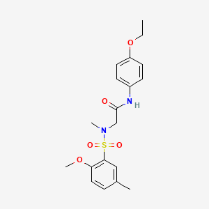 molecular formula C19H24N2O5S B4386153 N~1~-(4-ethoxyphenyl)-N~2~-[(2-methoxy-5-methylphenyl)sulfonyl]-N~2~-methylglycinamide 