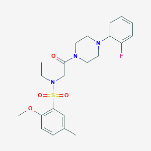 N-ethyl-N-{2-[4-(2-fluorophenyl)-1-piperazinyl]-2-oxoethyl}-2-methoxy-5-methylbenzenesulfonamide