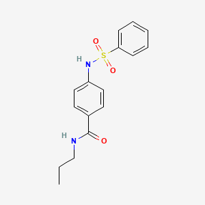 molecular formula C16H18N2O3S B4386229 4-[(phenylsulfonyl)amino]-N-propylbenzamide 