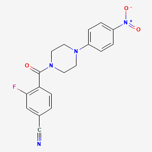 molecular formula C18H15FN4O3 B4386245 3-fluoro-4-{[4-(4-nitrophenyl)-1-piperazinyl]carbonyl}benzonitrile 