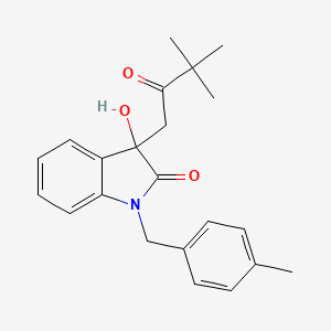 molecular formula C22H25NO3 B4386257 3-(3,3-dimethyl-2-oxobutyl)-3-hydroxy-1-(4-methylbenzyl)-1,3-dihydro-2H-indol-2-one 