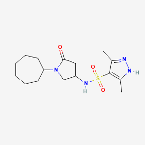 N-(1-cycloheptyl-5-oxo-3-pyrrolidinyl)-3,5-dimethyl-1H-pyrazole-4-sulfonamide