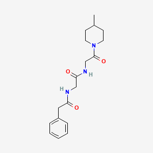 molecular formula C18H25N3O3 B4386299 N-(2-{[2-(4-methyl-1-piperidinyl)-2-oxoethyl]amino}-2-oxoethyl)-2-phenylacetamide 