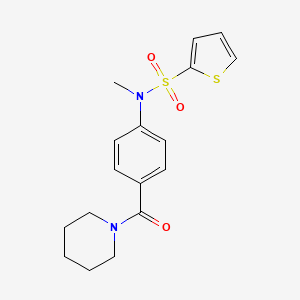 molecular formula C17H20N2O3S2 B4386316 N-methyl-N-[4-(1-piperidinylcarbonyl)phenyl]-2-thiophenesulfonamide 