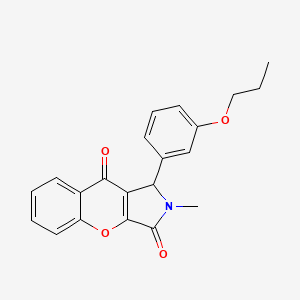 molecular formula C21H19NO4 B4386324 2-methyl-1-(3-propoxyphenyl)-1,2-dihydrochromeno[2,3-c]pyrrole-3,9-dione 