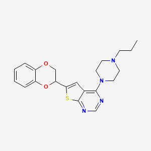 molecular formula C21H24N4O2S B4386332 6-(2,3-dihydro-1,4-benzodioxin-2-yl)-4-(4-propyl-1-piperazinyl)thieno[2,3-d]pyrimidine 