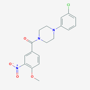 molecular formula C18H18ClN3O4 B438634 1-(3-Chlorophenyl)-4-{3-nitro-4-methoxybenzoyl}piperazine CAS No. 329941-20-0