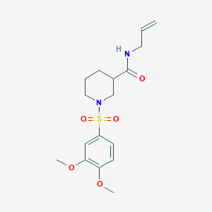 molecular formula C17H24N2O5S B4386366 N-allyl-1-[(3,4-dimethoxyphenyl)sulfonyl]-3-piperidinecarboxamide 