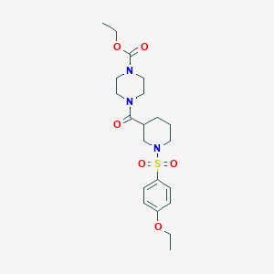 molecular formula C21H31N3O6S B4386369 ethyl 4-({1-[(4-ethoxyphenyl)sulfonyl]-3-piperidinyl}carbonyl)-1-piperazinecarboxylate 