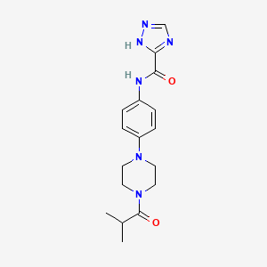 molecular formula C17H22N6O2 B4386384 N-[4-(4-isobutyryl-1-piperazinyl)phenyl]-1H-1,2,4-triazole-3-carboxamide 