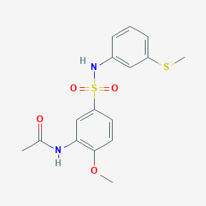 N-[2-methoxy-5-({[3-(methylthio)phenyl]amino}sulfonyl)phenyl]acetamide