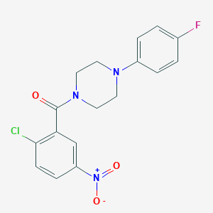 molecular formula C17H15ClFN3O3 B438639 (2-Chloro-5-nitro-phenyl)-[4-(4-fluoro-phenyl)-piperazin-1-yl]-methanone CAS No. 329939-86-8