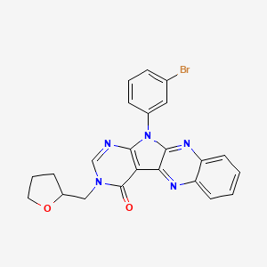 molecular formula C23H18BrN5O2 B4386409 11-(3-bromophenyl)-3-(tetrahydro-2-furanylmethyl)-3,11-dihydro-4H-pyrimido[5',4':4,5]pyrrolo[2,3-b]quinoxalin-4-one 