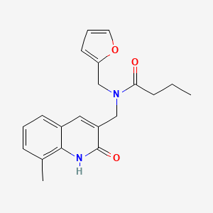 molecular formula C20H22N2O3 B4386421 N-(2-furylmethyl)-N-[(2-hydroxy-8-methyl-3-quinolinyl)methyl]butanamide 