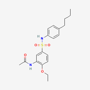 molecular formula C20H26N2O4S B4386428 N-(5-{[(4-butylphenyl)amino]sulfonyl}-2-ethoxyphenyl)acetamide 