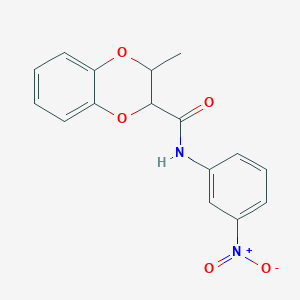 molecular formula C16H14N2O5 B4386461 3-methyl-N-(3-nitrophenyl)-2,3-dihydro-1,4-benzodioxine-2-carboxamide 