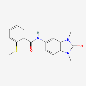 molecular formula C17H17N3O2S B4386475 N-(1,3-dimethyl-2-oxo-2,3-dihydro-1H-benzimidazol-5-yl)-2-(methylthio)benzamide 