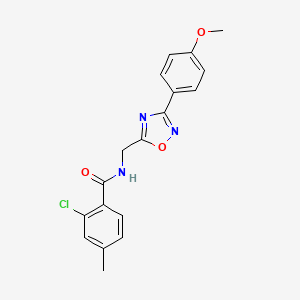 molecular formula C18H16ClN3O3 B4386501 2-chloro-N-{[3-(4-methoxyphenyl)-1,2,4-oxadiazol-5-yl]methyl}-4-methylbenzamide 