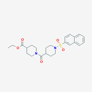molecular formula C24H30N2O5S B4386551 ethyl 1-{[1-(2-naphthylsulfonyl)-4-piperidinyl]carbonyl}-4-piperidinecarboxylate 