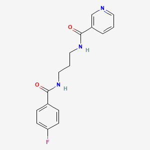 molecular formula C16H16FN3O2 B4386561 N-{3-[(4-fluorobenzoyl)amino]propyl}nicotinamide 