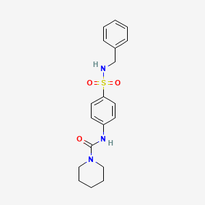 molecular formula C19H23N3O3S B4386567 N-{4-[(benzylamino)sulfonyl]phenyl}-1-piperidinecarboxamide 