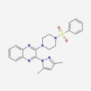 molecular formula C23H24N6O2S B4386579 2-(3,5-dimethyl-1H-pyrazol-1-yl)-3-[4-(phenylsulfonyl)-1-piperazinyl]quinoxaline 