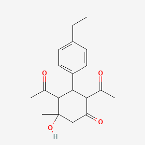 molecular formula C19H24O4 B4386618 2,4-diacetyl-3-(4-ethylphenyl)-5-hydroxy-5-methylcyclohexanone 