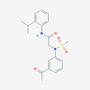 molecular formula C20H24N2O4S B4386635 N~2~-(3-acetylphenyl)-N~1~-(2-isopropylphenyl)-N~2~-(methylsulfonyl)glycinamide 