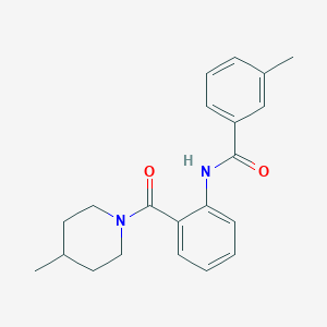 molecular formula C21H24N2O2 B4386649 3-methyl-N-{2-[(4-methyl-1-piperidinyl)carbonyl]phenyl}benzamide 