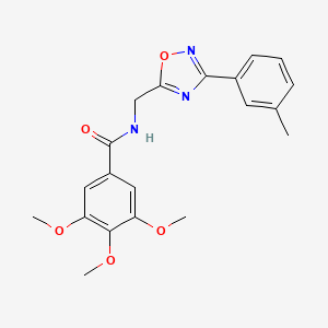 molecular formula C20H21N3O5 B4386655 3,4,5-trimethoxy-N-{[3-(3-methylphenyl)-1,2,4-oxadiazol-5-yl]methyl}benzamide 