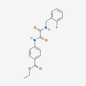 molecular formula C18H17FN2O4 B4386661 ethyl 4-{[[(2-fluorobenzyl)amino](oxo)acetyl]amino}benzoate 