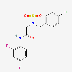 molecular formula C16H15ClF2N2O3S B4386682 N~2~-(4-chlorobenzyl)-N~1~-(2,4-difluorophenyl)-N~2~-(methylsulfonyl)glycinamide 
