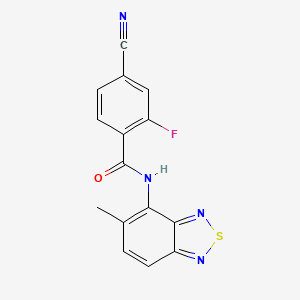molecular formula C15H9FN4OS B4386692 4-cyano-2-fluoro-N-(5-methyl-2,1,3-benzothiadiazol-4-yl)benzamide 