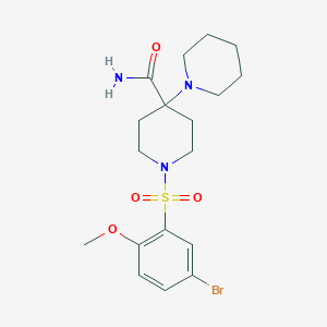 molecular formula C18H26BrN3O4S B4386699 1'-[(5-bromo-2-methoxyphenyl)sulfonyl]-1,4'-bipiperidine-4'-carboxamide 
