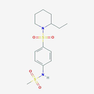 molecular formula C14H22N2O4S2 B4386710 N-{4-[(2-ethyl-1-piperidinyl)sulfonyl]phenyl}methanesulfonamide 
