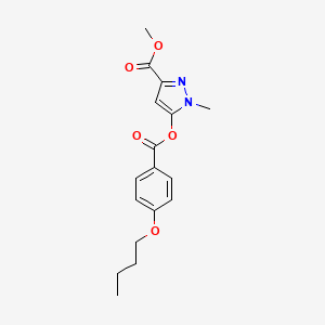 molecular formula C17H20N2O5 B4386719 methyl 5-[(4-butoxybenzoyl)oxy]-1-methyl-1H-pyrazole-3-carboxylate 