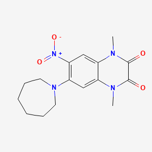 molecular formula C16H20N4O4 B4386734 6-(1-azepanyl)-1,4-dimethyl-7-nitro-1,4-dihydro-2,3-quinoxalinedione 