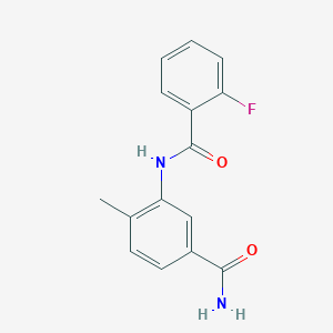 molecular formula C15H13FN2O2 B4386744 3-[(2-fluorobenzoyl)amino]-4-methylbenzamide 