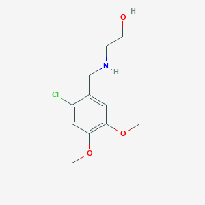 molecular formula C12H18ClNO3 B4386754 2-[(2-chloro-4-ethoxy-5-methoxybenzyl)amino]ethanol 