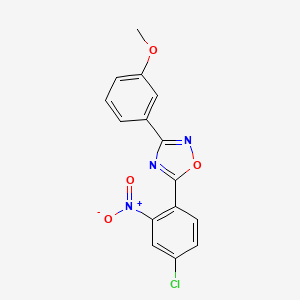 molecular formula C15H10ClN3O4 B4386780 5-(4-chloro-2-nitrophenyl)-3-(3-methoxyphenyl)-1,2,4-oxadiazole 