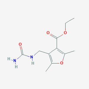 molecular formula C11H16N2O4 B4386786 ethyl 4-{[(aminocarbonyl)amino]methyl}-2,5-dimethyl-3-furoate 