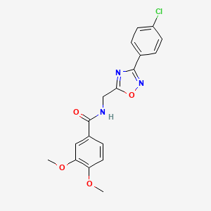 molecular formula C18H16ClN3O4 B4386805 N-{[3-(4-chlorophenyl)-1,2,4-oxadiazol-5-yl]methyl}-3,4-dimethoxybenzamide 