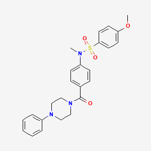 molecular formula C25H27N3O4S B4386827 4-methoxy-N-methyl-N-{4-[(4-phenyl-1-piperazinyl)carbonyl]phenyl}benzenesulfonamide 