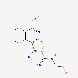 molecular formula C18H22N4OS B4386858 2-[(5-propyl-1,2,3,4-tetrahydropyrimido[4',5':4,5]thieno[2,3-c]isoquinolin-8-yl)amino]ethanol 