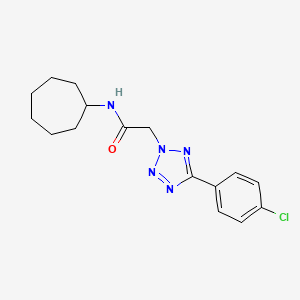 molecular formula C16H20ClN5O B4386861 2-[5-(4-chlorophenyl)-2H-tetrazol-2-yl]-N-cycloheptylacetamide 