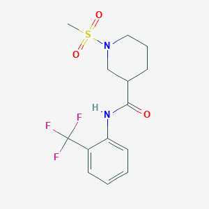 molecular formula C14H17F3N2O3S B4386865 1-(methylsulfonyl)-N-[2-(trifluoromethyl)phenyl]-3-piperidinecarboxamide 
